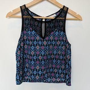 Socialite cropped tank with mesh top